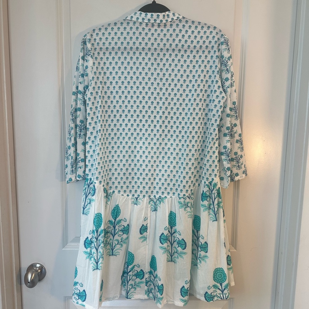 Tuckernuck Ro’s Garden Deauville Cotton Drop Waist Button Up Dress, Size XS - Picture 4 of 10